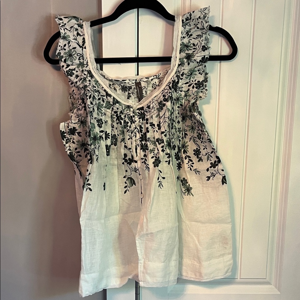 Anthropologie linen blend top